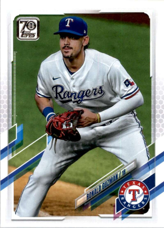 2021 Topps Baseball  #63 Ronald Guzman  Texas Rangers  Image 1