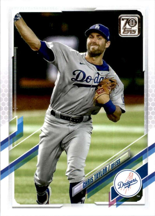 2021 Topps Baseball  #64 Chris Taylor  Los Angeles Dodgers  Image 1