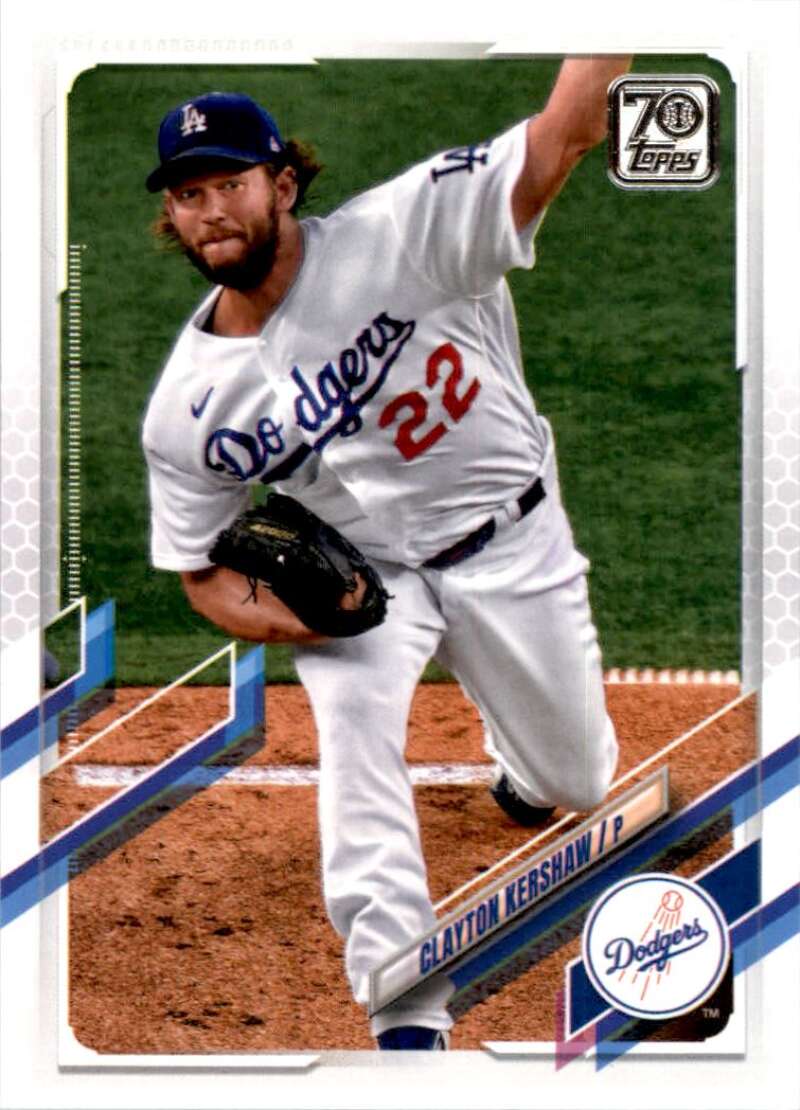 2021 Topps Baseball #67 Clayton Kershaw Los Angeles Dodgers Image 1