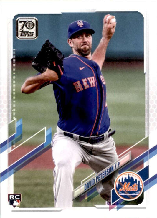 2021 Topps Baseball  #78 David Peterson  RC Rookie New York Mets  Image 1