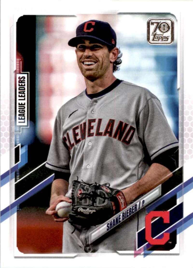 2021 Topps Baseball #90 Shane Bieber Cleveland Indians Image 1