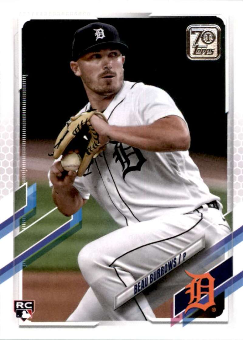 2021 Topps Baseball #123 Beau Burrows RC Rookie Detroit Tigers Image 1