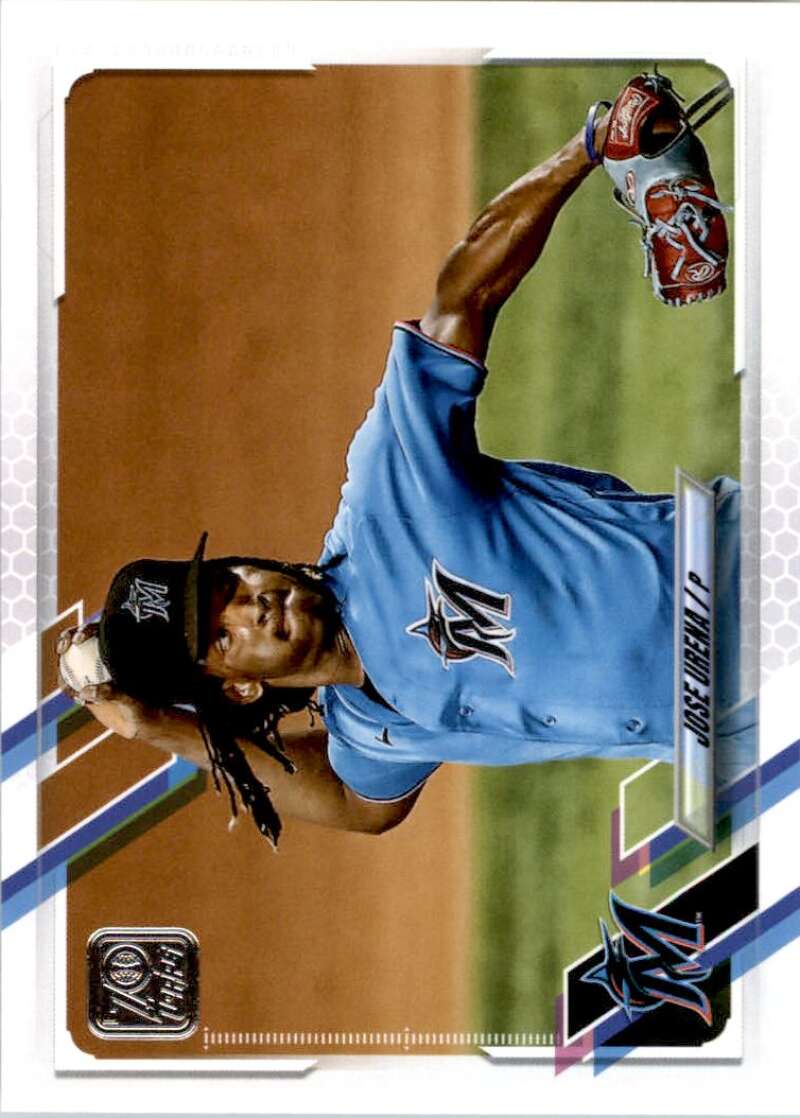 2021 Topps Baseball #134 Jose Urena Miami Marlins Image 1