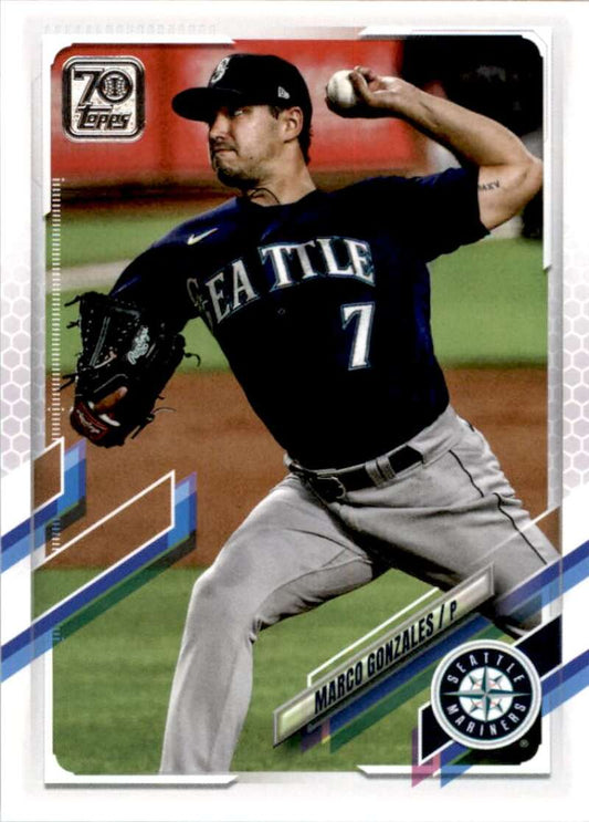 2021 Topps Baseball  #136 Marco Gonzales  Seattle Mariners  Image 1