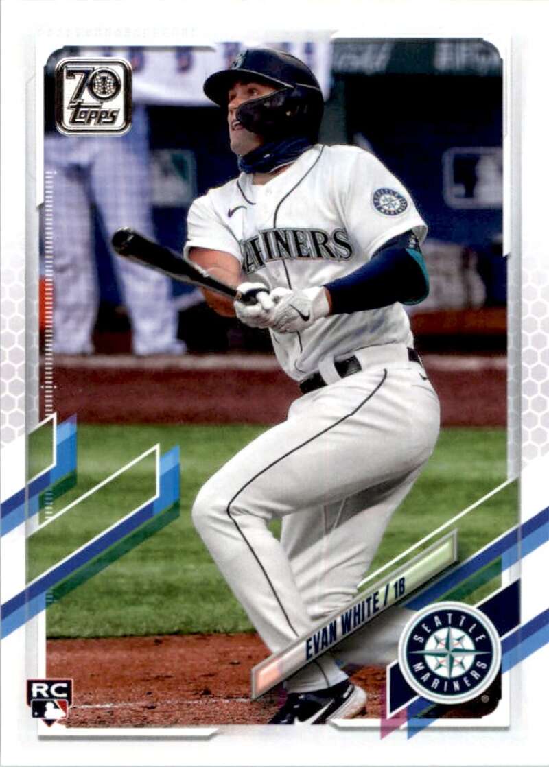 2021 Topps Baseball #151 Evan White RC Rookie Seattle Mariners Image 1