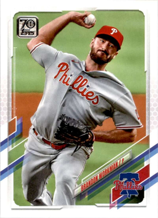 2021 Topps Baseball  #160 Brandon Workman  Philadelphia Phillies  Image 1