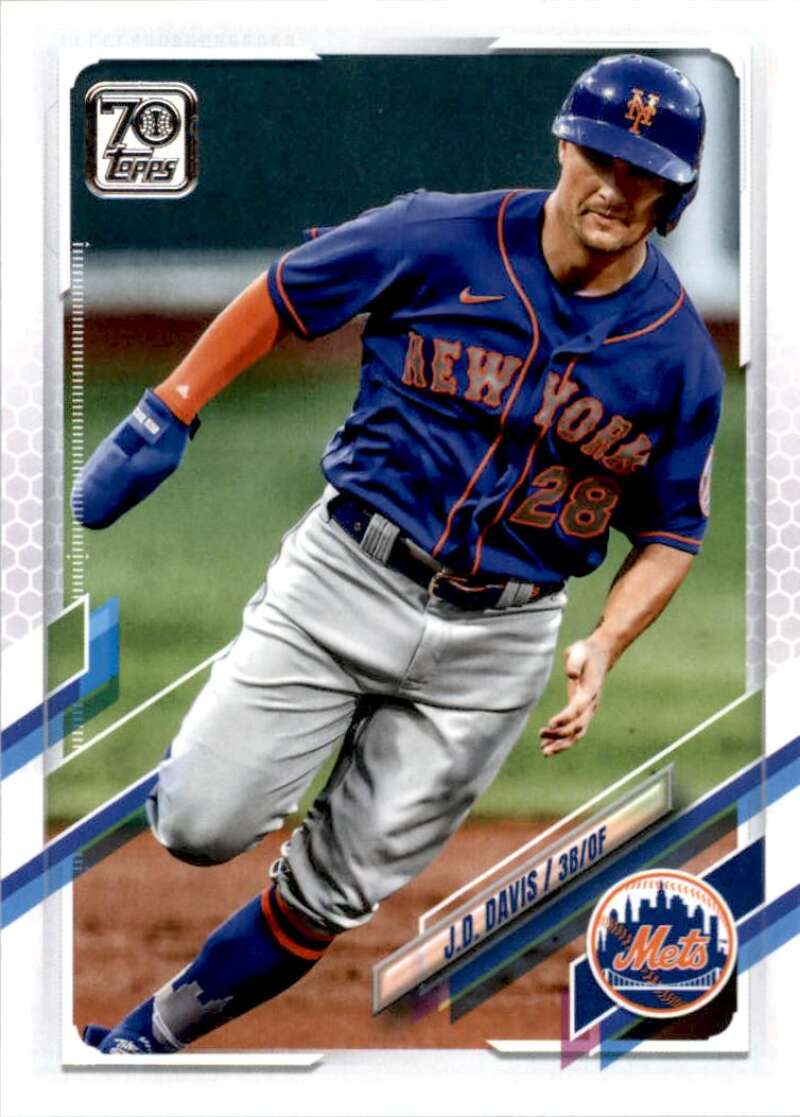 2021 Topps Baseball #163 J.D. Davis New York Mets Image 1