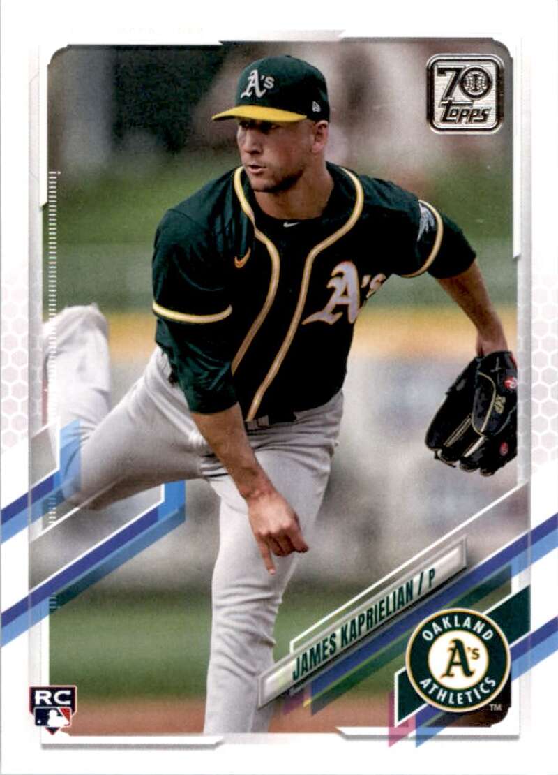 2021 Topps Baseball #167 James Kaprielian RC Rookie Oakland Athletics Image 1
