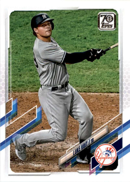 2021 Topps Baseball  #186 Luke Voit  New York Yankees  Image 1