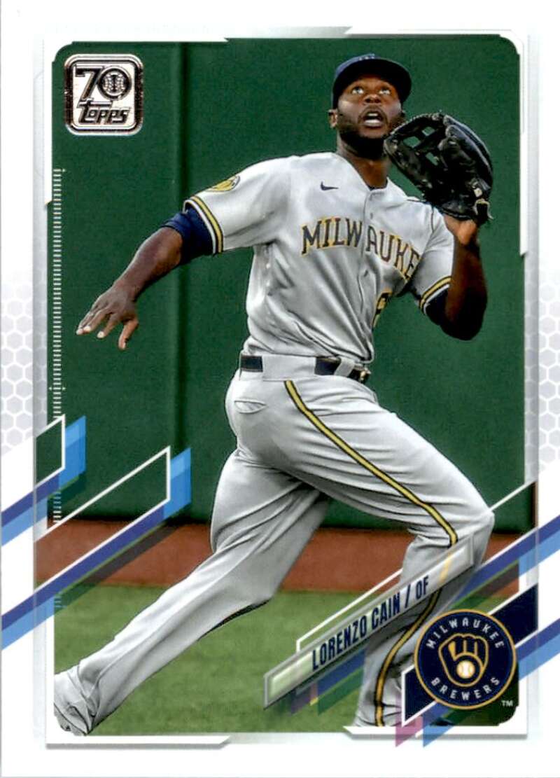 2021 Topps Baseball #234 Lorenzo Cain Milwaukee Brewers Image 1