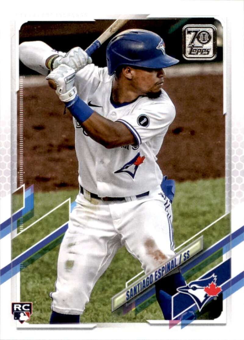 2021 Topps Baseball #243 Santiago Espinal RC Rookie Toronto Blue Jays Image 1