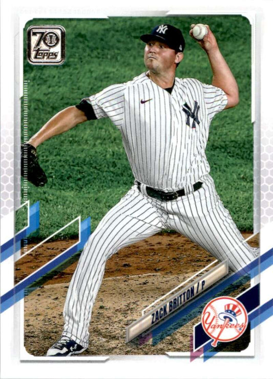 2021 Topps Baseball  #254 Zack Britton  New York Yankees  Image 1