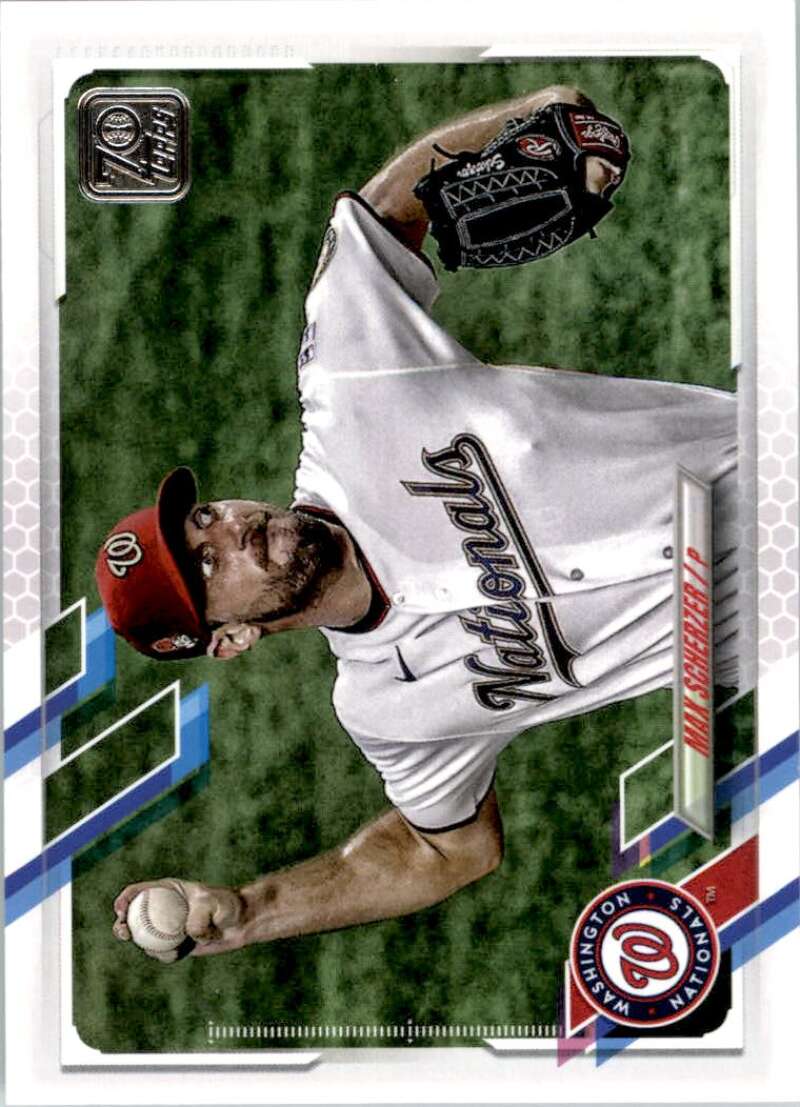 2021 Topps Baseball #325 Max Scherzer Washington Nationals Image 1