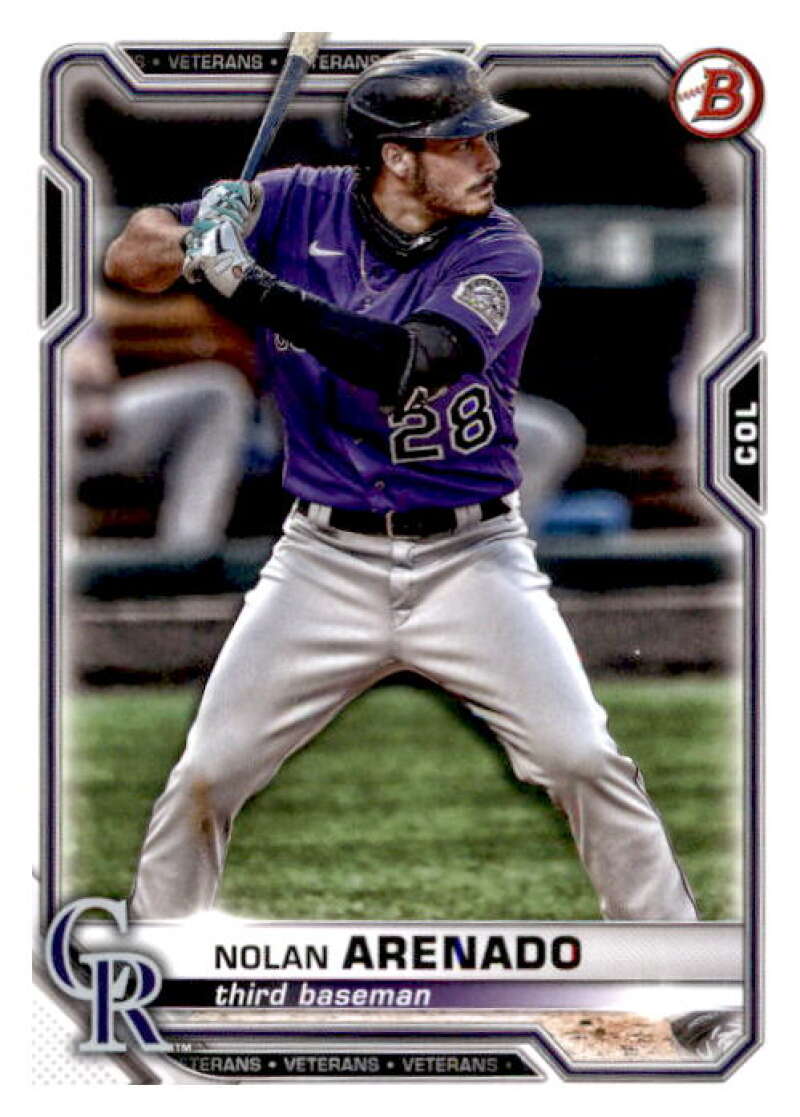2021 Bowman #91 Nolan Arenado Colorado Rockies V91897 Image 1