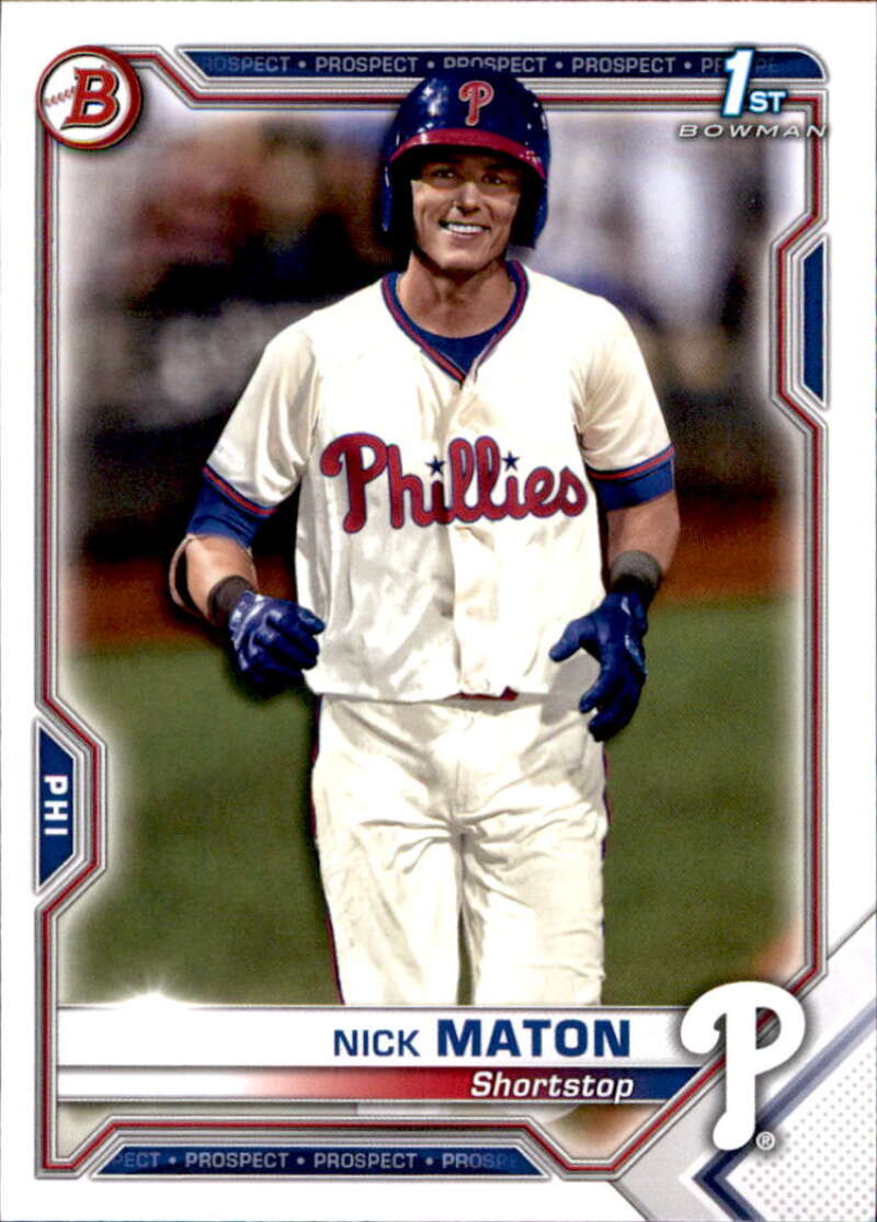 2021 Bowman Prospects #BP-5 Nick Maton 1st Bowman Card Phillies V91626 Image 1