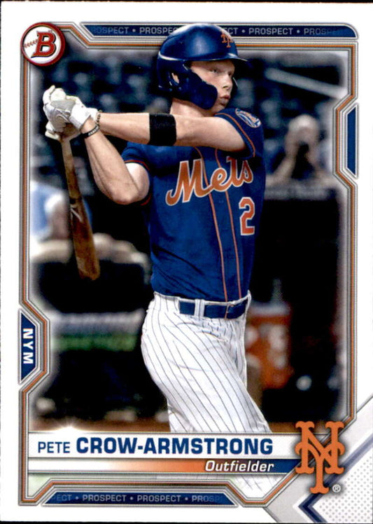 2021 Bowman Prospects #BP-22 Pete Crow-Armstrong  New York Mets  V91631 Image 1