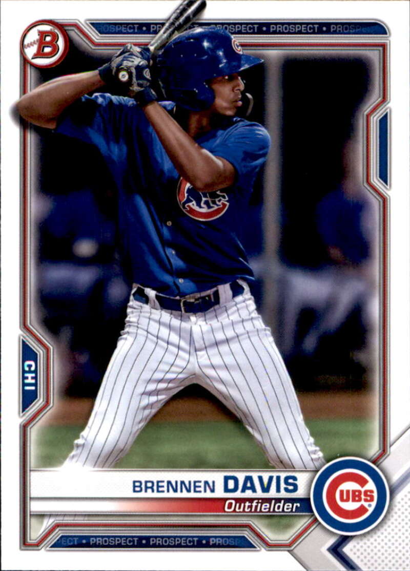 2021 Bowman Prospects #BP-65 Brennen Davis Chicago Cubs V91646 Image 1