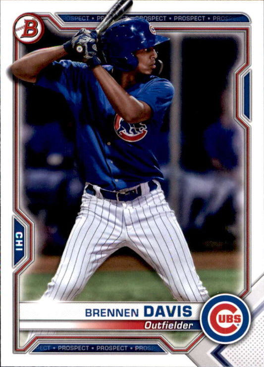 2021 Bowman Prospects #BP-65 Brennen Davis  Chicago Cubs  V91646 Image 1