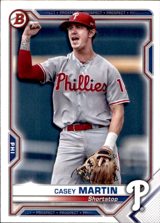 2021 Bowman Prospects #BP-92 Casey Martin  Philadelphia Phillies  V91660 Image 1
