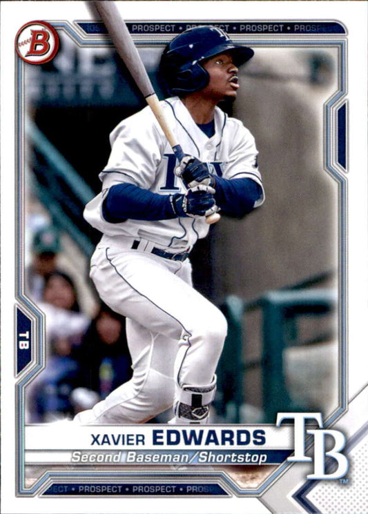 2021 Bowman Prospects #BP-101 Xavier Edwards  Tampa Bay Rays  V91664 Image 1