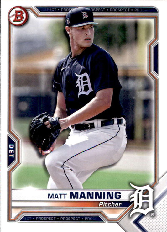 2021 Bowman Prospects #BP-111 Matt Manning  Detroit Tigers  V91667 Image 1