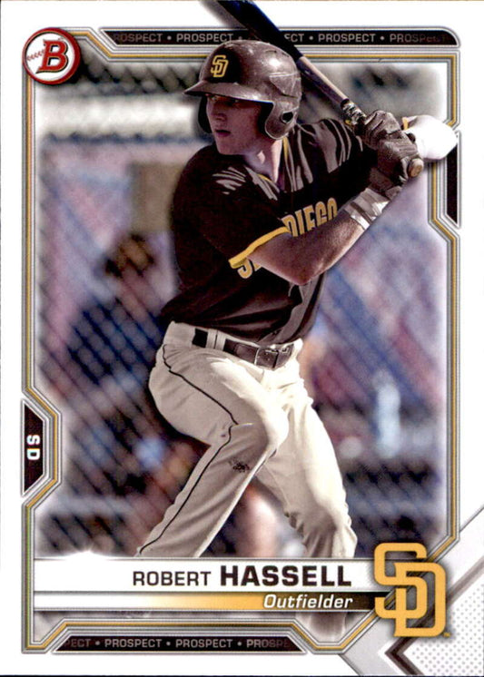 2021 Bowman Prospects #BP-120 Robert Hassell  San Diego Padres  V91673 Image 1