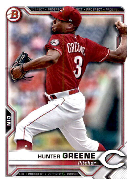 2021 Bowman Prospects #BP-127 Hunter Greene  Cincinnati Reds  V91676 Image 1