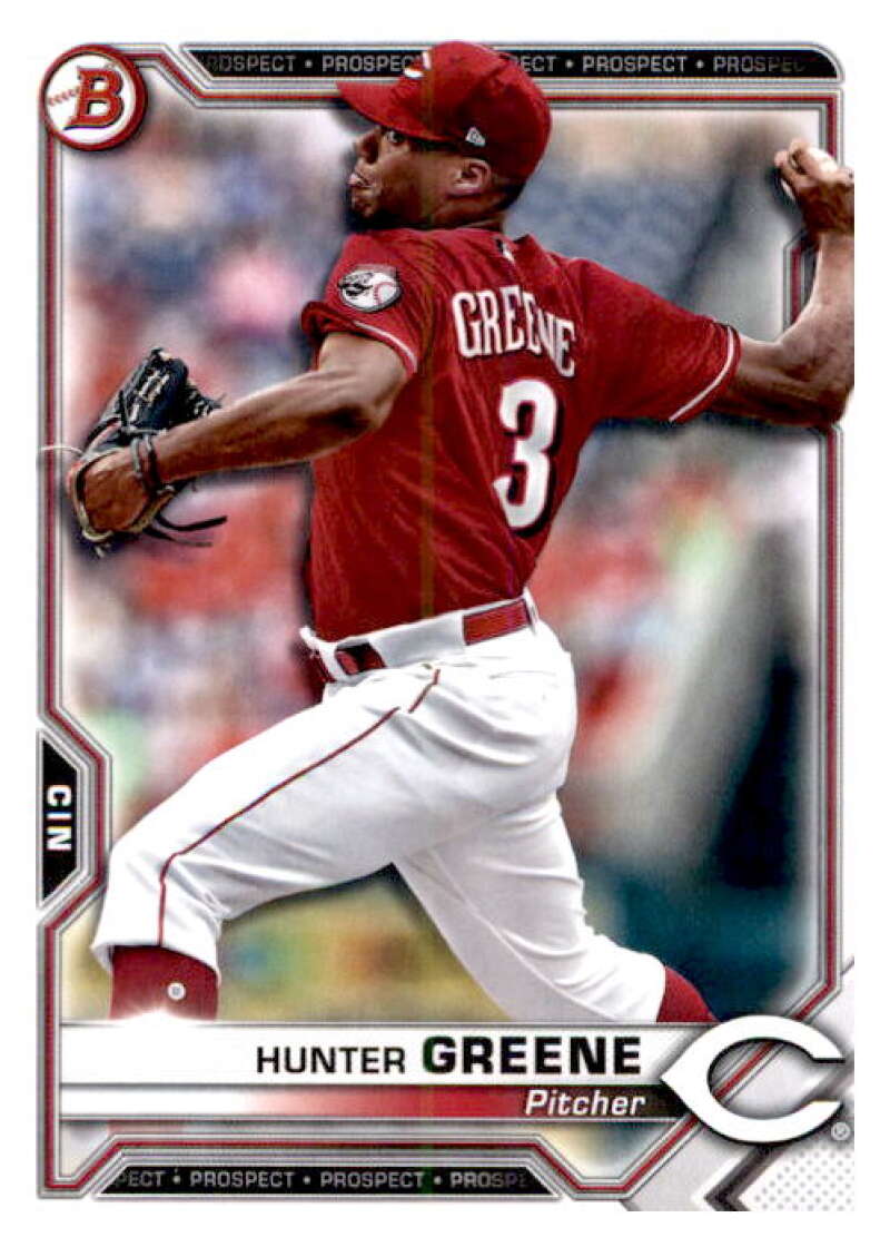 2021 Bowman Prospects #BP-127 Hunter Greene  Cincinnati Reds  V91676 Image 1