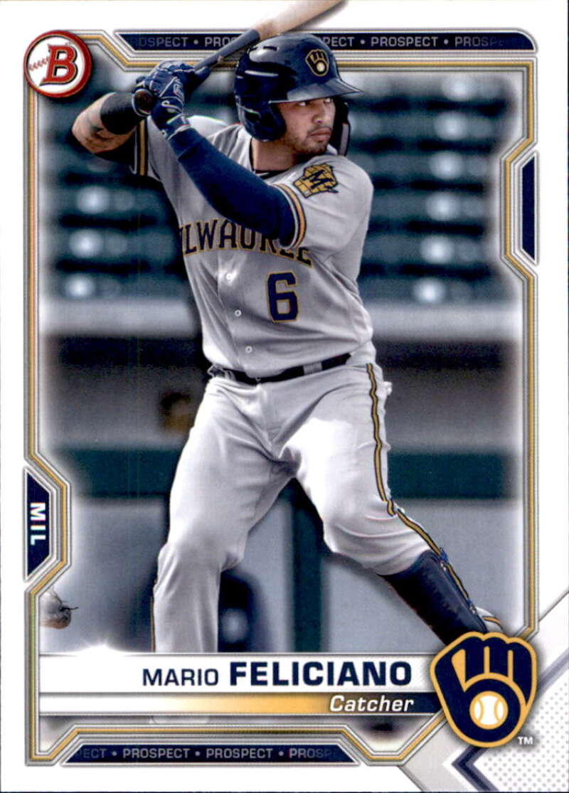 2021 Bowman Prospects #BP-133 Mario Feliciano Milwaukee Brewers V91677 Image 1