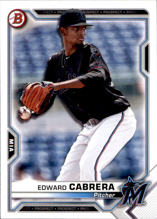 2021 Bowman Prospects #BP-141 Edward Cabrera  Miami Marlins  V91680 Image 1
