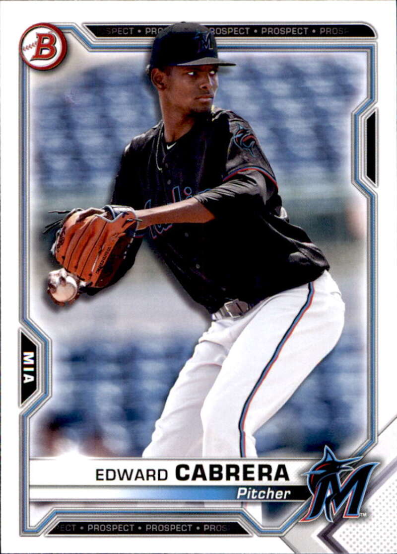 2021 Bowman Prospects #BP-141 Edward Cabrera Miami Marlins V91680 Image 1