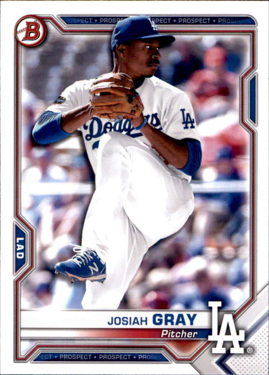 2021 Bowman Prospects #BP-150 Josiah Gray  Los Angeles Dodgers  V91685 Image 1