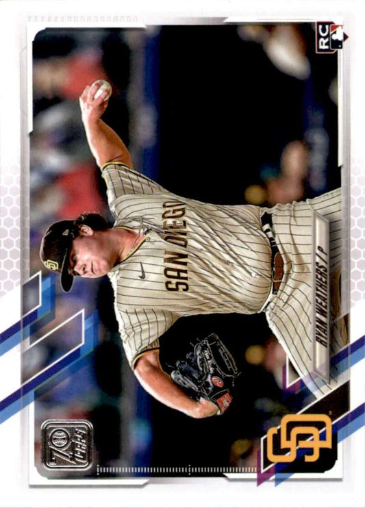 2021 Topps Baseball  #335 Ryan Weathers  RC Rookie San Diego Padres  Image 1
