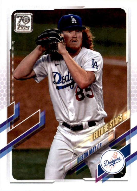 2021 Topps Baseball  #355 Dustin May  Los Angeles Dodgers  Image 1