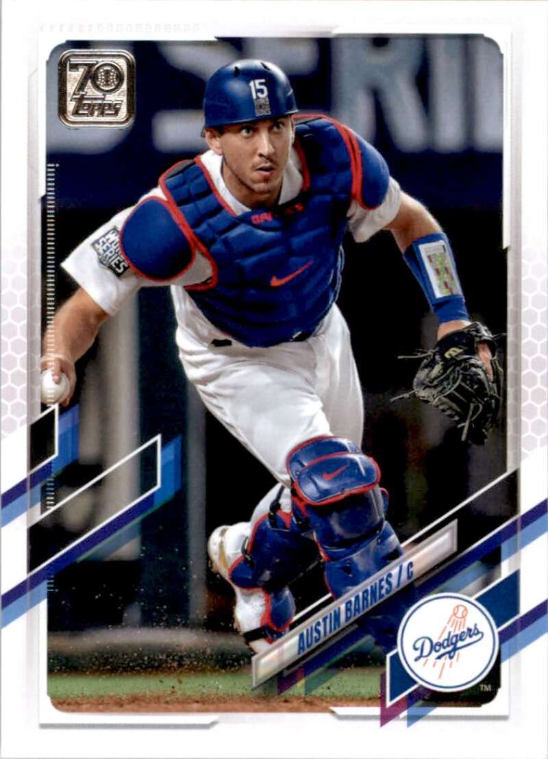2021 Topps Baseball #367 Austin Barnes Los Angeles Dodgers Image 1