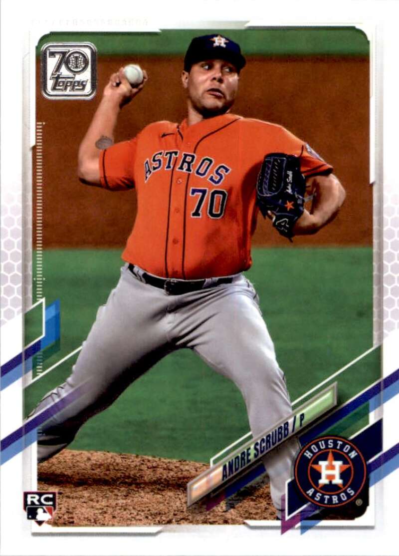 2021 Topps Baseball #384 Andre Scrubb RC Rookie Houston Astros Image 1