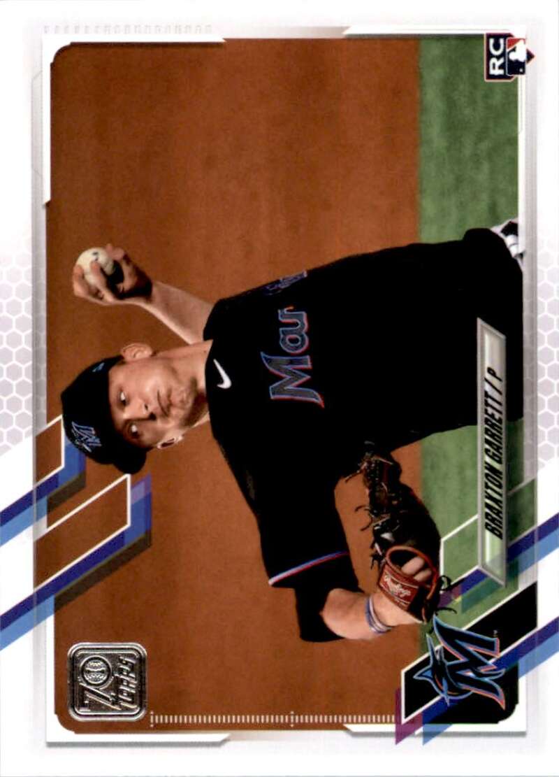 2021 Topps Baseball #433 Braxton Garrett RC Rookie Miami Marlins Image 1