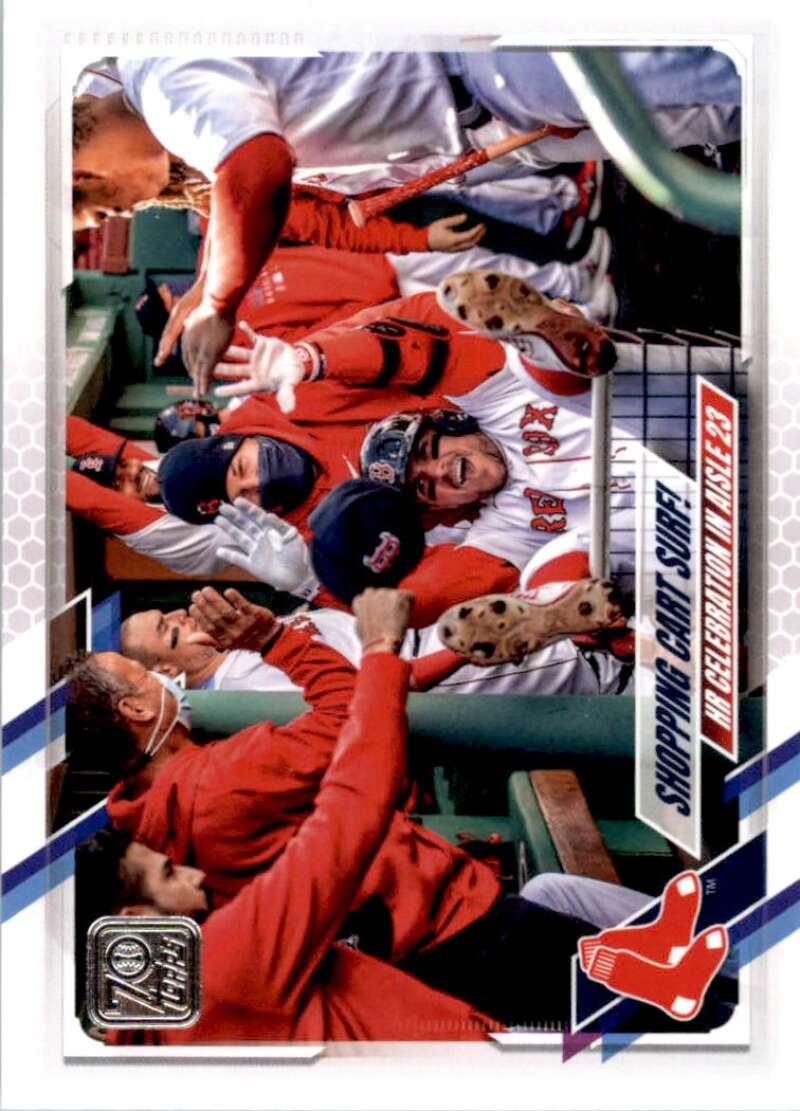 2021 Topps Baseball #436 Shopping Cart Surf! Boston Red Sox Image 1