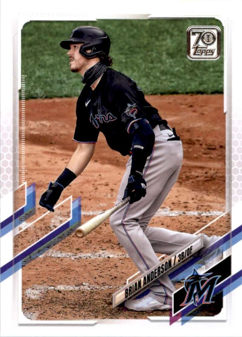 2021 Topps Baseball #439 Brian Anderson Miami Marlins Image 1