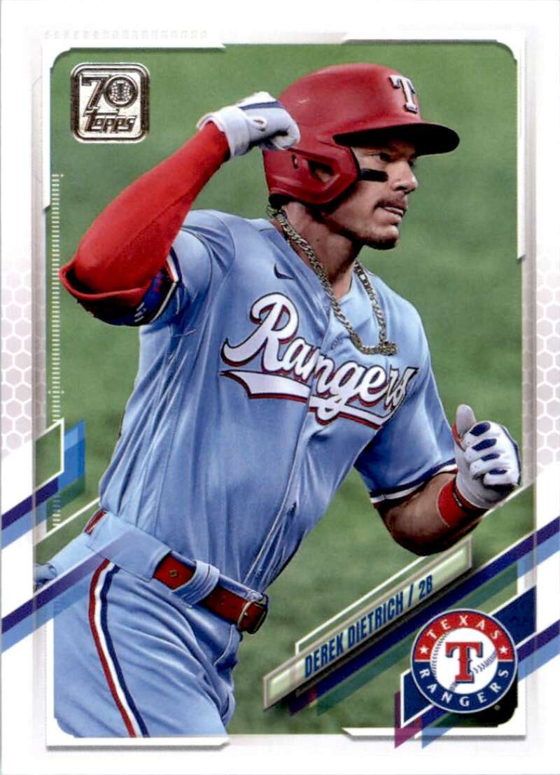 2021 Topps Baseball #452 Derek Dietrich Texas Rangers Image 1