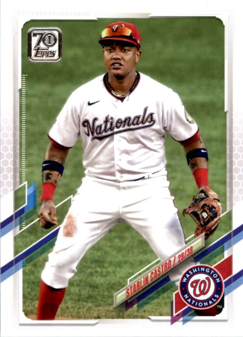 2021 Topps Baseball #453 Starlin Castro Washington Nationals Image 1