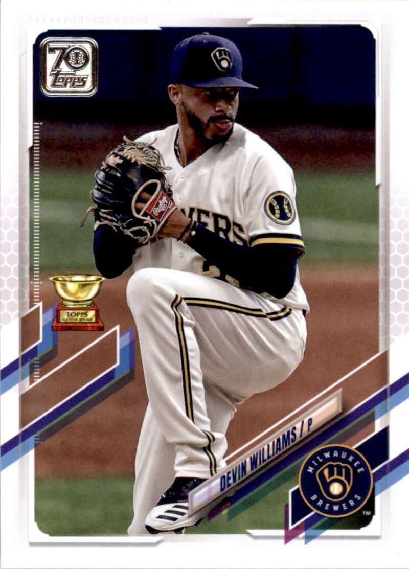 2021 Topps Baseball #485 Devin Williams Milwaukee Brewers Image 1