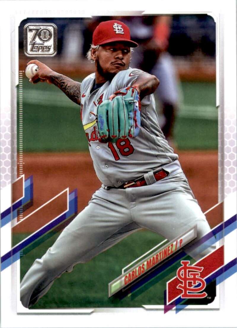 2021 Topps Baseball #496 Carlos Martinez St. Louis Cardinals Image 1
