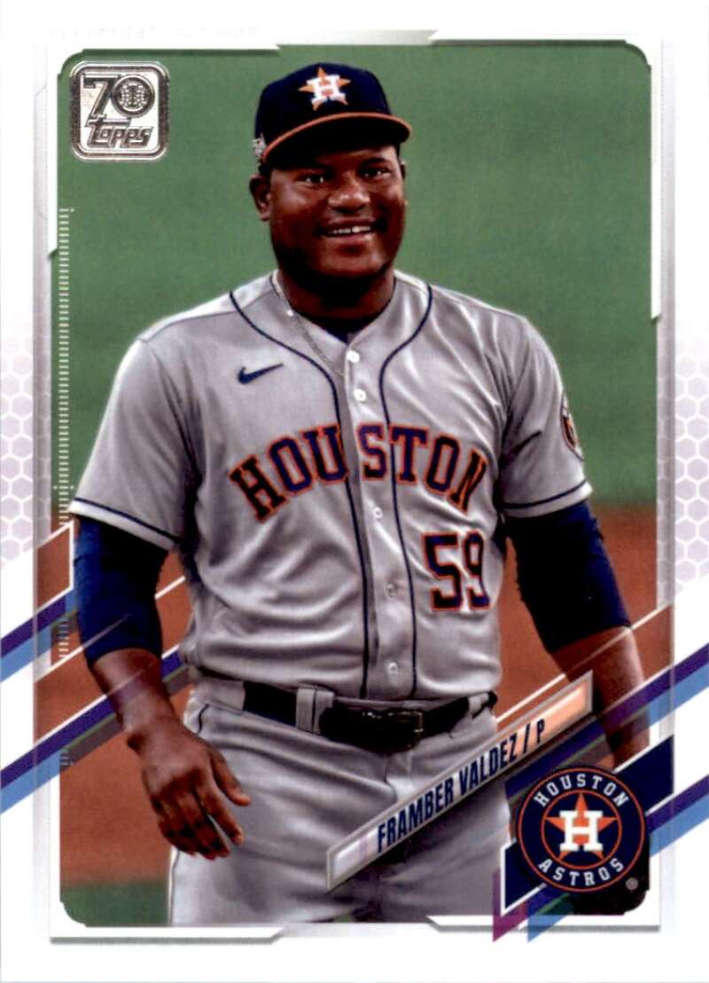 2021 Topps Baseball #514 Framber Valdez Houston Astros Image 1