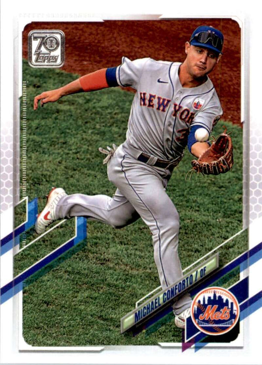 2021 Topps Baseball  #517 Michael Conforto  New York Mets  Image 1