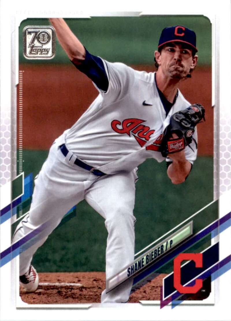 2021 Topps Baseball #523 Shane Bieber Cleveland Indians Image 1