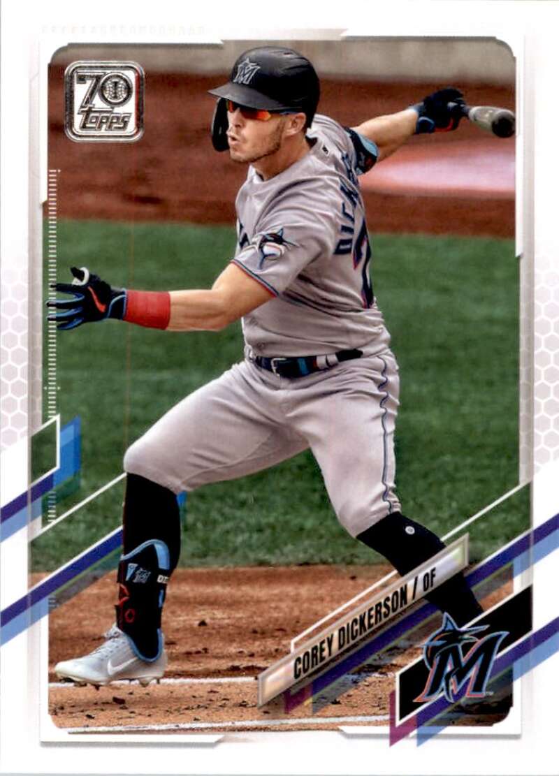 2021 Topps Baseball #541 Corey Dickerson Miami Marlins Image 1