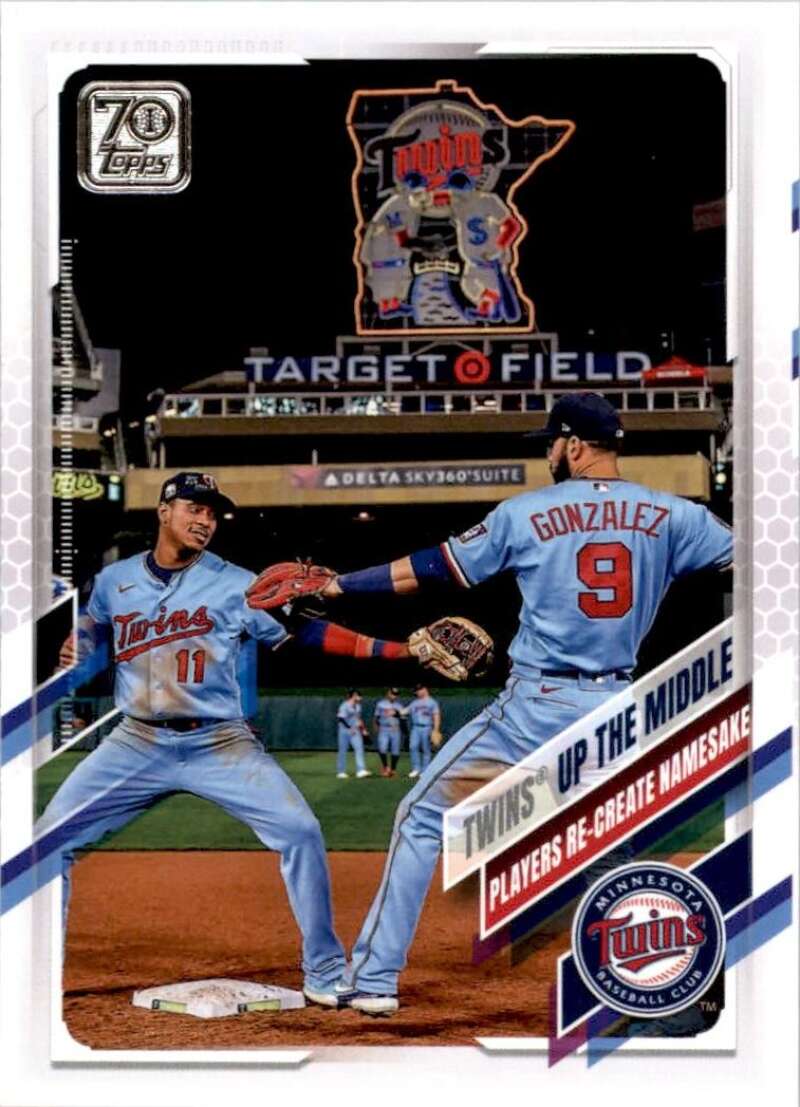 2021 Topps Baseball #553 Twins Up The Middle Minnesota Twins Image 1