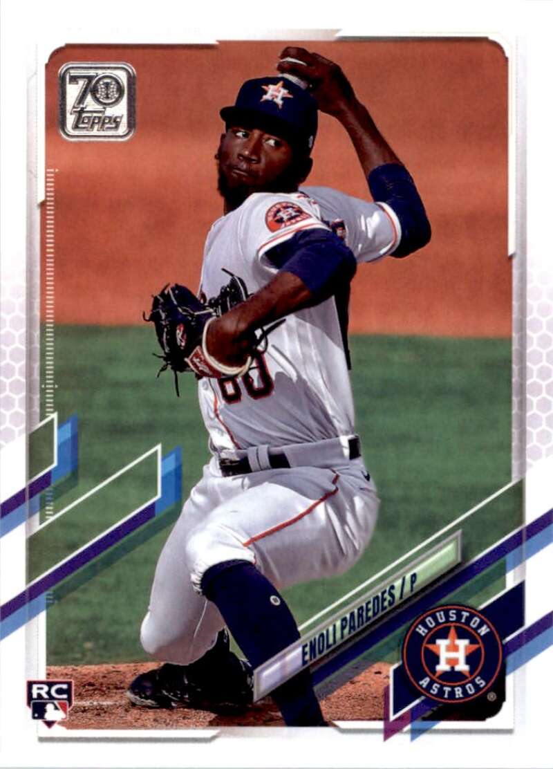 2021 Topps Baseball #569 Enoli Paredes RC Rookie Houston Astros Image 1