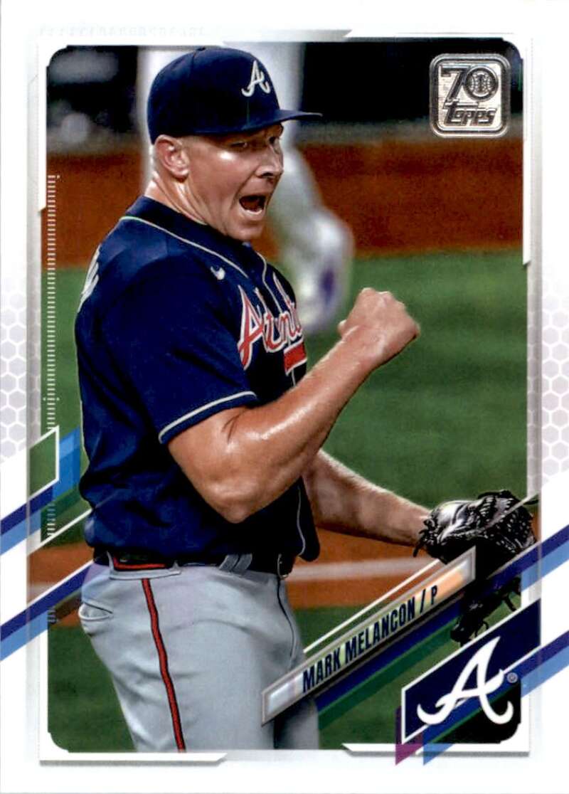 2021 Topps Baseball #574 Mark Melancon Atlanta Braves Image 1
